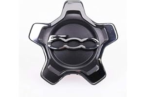 DITOSI Coprimozzo Copribbuloni per Fiat 500X dal 2014 a oggi Coppetta cerchi (Nero con bordo Argento)