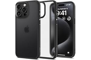 Spigen Etui na telefon komórkowy iPhone 15 Pro Max Ultra Hybrid [Anti-Yellowing] Case etui na telefon komórkowy etui ochronne Cover przezroczyste cienkie cienkie cienkie czarne