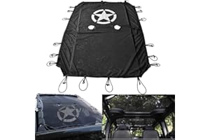 HANSWDEU for Wrangler JK TJ YJ JL 1987-2018 (4 Puertas), Sahara, Rubicon, Unlimited, Sport. Bikini de 5 Estrellas,Sun Shade Cubierta Superior Completa Protección UV con Bolsillos