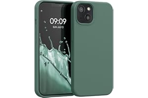 kwmobile Carcasa Compatible con Apple iPhone 13 Funda - Case TPU y Silicona antigolpes - Apto Carga inalámbrica - Verde Bosque