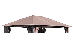 QUICK STAR Ersatzdach 250g Garten Pavillon 3x4m Taupe/Beigegrau RAL 7006 Antik Pavillondach Ersatzbezug