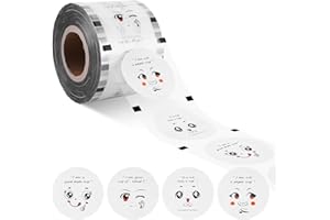 MXBAOHENG Bubble Tea Sealing Film 3000pcs Cup Sealer Film for PP Plastic and Paper Cups Φ90 mm (3.54'')- 95 mm (3.74'')