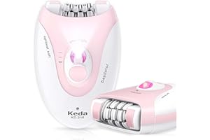 H8W8H Epilator for Women,2 Speed Electric Epilator, Cordless Rechargeable Hair Removal Device with Led Light for Face Body Armpit Bikini Leg Facial Hair Removal (Pink)