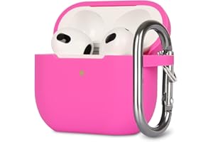 KOKOKA Custodia in Silicone Compatibile con AirPods 3, Case Cover Protettiva in Premium Silicone per Airpods 3rd Generation(2021) con Moschettone, LED Frontale Visibile, Classic Pink
