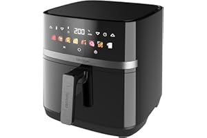 Cecotec Friteuse à Air 8L avec Double Grill, Air Fryer, Cecofry&Grill Duoheat 8000. 2200W, Dorure Parfaite et Goût de Grill pour les Viandes, Température entre 80-200°C, 8 Menus et Fenêtre