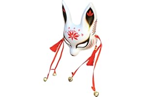 YangYong Little Bunny Kitsune - Máscara tradicional japonesa para cosplay, conejo, zorro, kabuki, kimono, accesorios de disfraz, decoración de habitación
