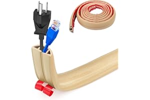 BOCGUY Canaleta flexible para cables pequeña, autoadhesiva, 5 x 3 cm, cubierta flexible para cables, protección para cables, fácil de cortar, montaje para todos los cables de alimentación domésticos,