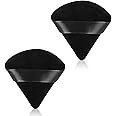 cuspitum 2 Pcs Loose Powder Puff, Face Soft Triangle Puff Blender Beauty Makeup Tool Short Plush, (Black)
