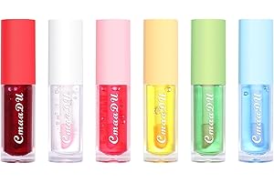 Lip Oil, MKNZOME 6 Pièces Huile a Levre Hydratant Gloss Transparent Gloss Brillant a Levre Maquillage Cadeaux pour Femmes Gilrs Soins des Lèvres Réparateur et Maquillage des Lèvres