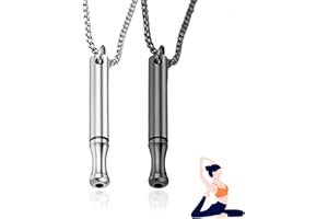 BFUZXY 2 Stück Rauchentwöhnung Hilfsmitte,V2 Halskette Rauchfrei Original,Atemkette Rauchfrei Hilfsmittel Raucherentwöhnung Kette mit Pfeif,Angst Atemhalskette mit Widerstand,Gegen Rauchen Aufhören Necklace