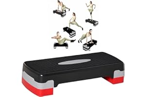 YAQOR Steppbrett Fitness Aerobic Stepper Höhenverstellbar Step Bench Mit Stufen. Rutschfestes Trainingsgerät Für Büro Und Zuhause. Trainingsgeräte Für Zuhause