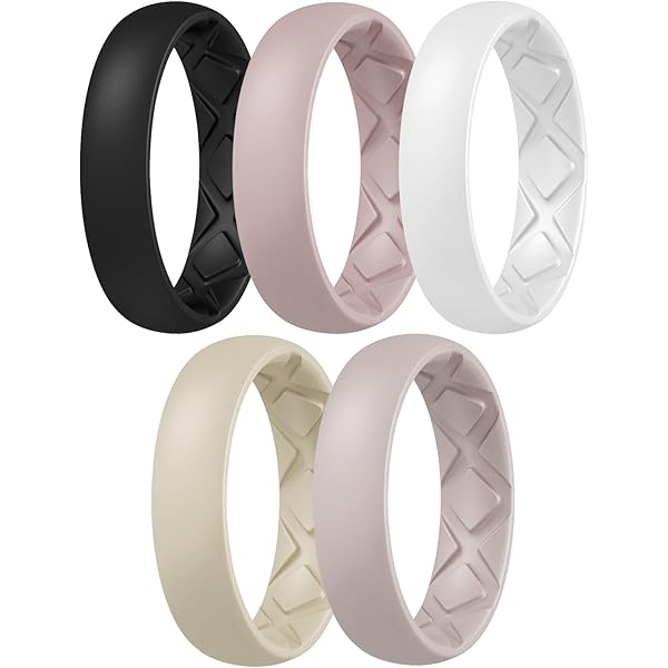 Women Silicone Ring Set ROQ Silicone Wedding Ring For Women, Set