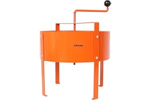 eSkde Rotary Garden Sieve - Garden Riddle with Spring-Loaded Handle | Heavy-Duty Steel Compost & Soil Sifter for Fine Results | Quick & Easy Sieving Sift Tool for Compost Sieve | 40cm Mesh Screen