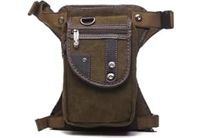 Xieben Canvas Drop Leg Bag for Men Women Motorcycle Bike Riding Cycling Multi-Purpose Thigh Waist Fanny Pack Travel Sports Fishing Hunting Hiking Camping Outdoors Coffee