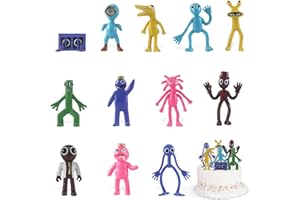 LIVESTN Rainbow Friends PVC Figuren Modell, 12 Stück Regenbogen Freunde Figuren, Rainbow Friends Figure, Roblox Rainbow Friends Spielfans Geschenke für Jungen Und Mädchen, Figur Desktop Ornamente