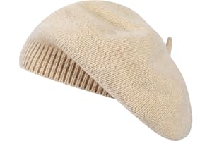 Qinfren Femmes Classique Français Chapeau de Béret Bonnet Elégant Automne Hiver pour Femme