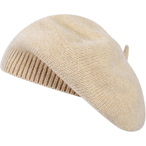 Béret Femme En Cachemire Et Laine Mérinos - Hiver Chaud, Taille Unique Surdimensionné | Beige, Doux Et Léger