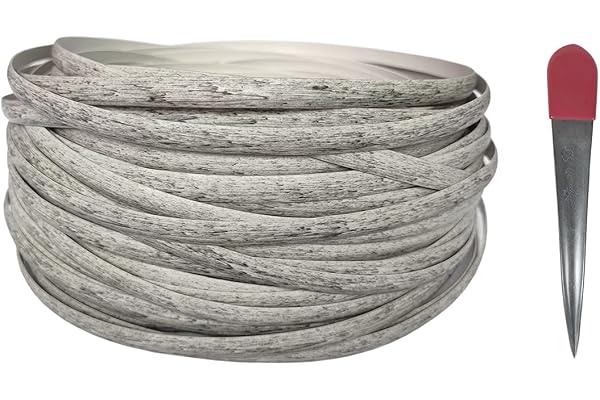Feyart Kit de réparation de meubles en rotin PE gris clair 8,5 mm 55 m (outil de levier inclus) pour meubles en rotin d'extérieur
