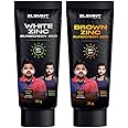 Elemnt Brown Zinc Sunscreen + White Zinc Sunscreen Combo Pack, Spf 50+ For Cricketer Sports Paraben Sulphate Free, Water Sweat Resistant Sunscreen That Lasts 6 Hrs+ 50G (Pack Of 2) Brown And White
