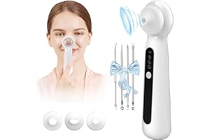 LIFECOKO Succionador de Puntos Negros Acné con Lupa, Visible Vacuum Quita Espinillas y Puntos Negros de 3 Velocidades & 3 Puntas de Succión, USB Recargable limpiador de Poros para Limpieza Facial y Skin Care