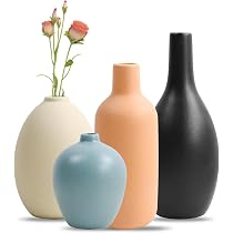 Braunes Keramikvasen-Set – Kleine Vasen Für Deko, Herbststil, Modernes Bauernhaus-Design, 3er Set