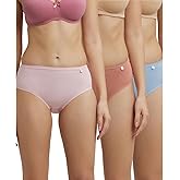 Jockey 1406 Women's High Coverage Super Combed Cotton Mid Waist Hipster with Concealed Waistband and Stay Fresh Treatment (Pa