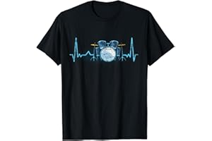 BAGUETTE DE BATTERIE CADEAU MUSIQUE DRUMMER Percussion Cadeau Pour Batteur Battement De Coeur Batterie T-Shirt