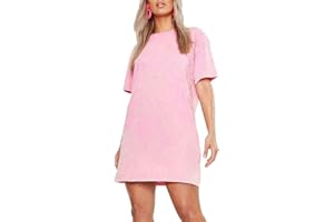 Fashion Star Womens Ladies Tunic Pullover Oversized Short Sleeve Round Neck Baggy T-Shirt Mini Dress | Tunic Dress | Pj Dress | Casual Tops | T-Shirt Dress