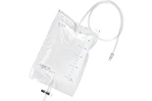 U GO Ugo 2L Night Bags (x10) - Urine Drainage Bags/Urinal Catheter Night Bags, T Tap or Lever Tap with Kink Free Connection (Ugo 10 - Single Use T Tap, Non-Sterile)