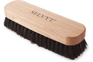 Selvyt Extra Large Beechwood Horse Hair Shoe and Boot Polishing & Buffing Brush (Black)