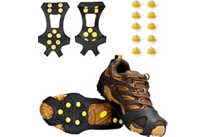 PRZRAO 2 Stück Steigeisen Con 20 Spikes für Schuhe Winter Steigeisen für Bergschuhe Herrenstil Antirutsch Schuhspikes Spikes Schuhe