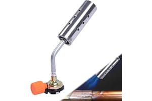 LERANXIN Desherbeur Thermique, Chalumeau Gaz en Acier Inoxydable, Bruleur Gaz Coupe Vent pour Désherbage et Allumage Barbecue