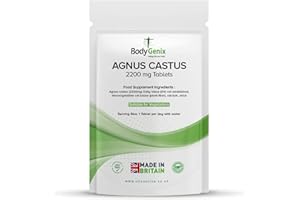Bodygenix HIGH Strength Agnus CASTUS 2200mg Tablets Regulate Hormones, Natural HRT Vegetarian (30)