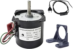 CHANCS 60KTYZ Synchronous gear motor AC 220V 15/18RPM CW/CCW Controllable steering 18W Fixed seat bracket EU/UK Switch Plug Extension