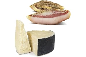 ILGUSTONLINE Mix Degustazione Pecorino Romano DOP - Stagionato 12 Mesi + 500g Guanciale al Pepe - 100% Italiano ed Artigianale