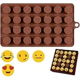 Siliko World Emoji Şekilleri Silikon &Ccedil;ikolata Kalıbı, Kahverengi