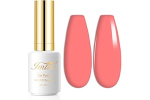 Imtiti Smalto Gel Arancione Corallo, 15ml Smalto Gel Arancione da Eliminare a Led/Uv Manicure per Unghie da Salone Smalto Gel per Autunno e Inverno