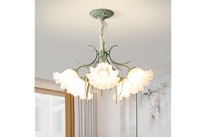 MEIBEILEIL Französischer Landhaus Kronleuchter, Vintage Blumen Design Metall Pendelleuchte, Retro Deckenleuchte chandelier hängeleuchten für Wohnzimmer, Schlafzimmer Restaurant Veranda Flur (5 Köpfe)