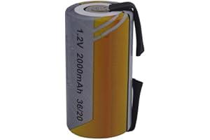 ELECTRON Batterie Pile SC 2000 mAh 2.0 Ah Ni-Cd 1,2 V avec lamelles à souder pour colis piles perceuses alarmes