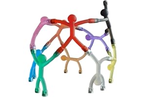 PESSRRTEWG 10 Pcs Mini Man Magnetic Toys,Fidget Magnets,Refrigerator Magnets Men,Translucent Silicone Magnetic People,Multipurpose Magnetic Fidget Travel Toys,Travel Fun Toys for Adult Fridge Office School Home