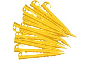 YGCQFH 24pcs Heavy Duty Plastic Tent Pegs, Durable & Lightweight, Ideal for Camping, Caravans, Gardens, 14.5cm Length, 24pcs Set