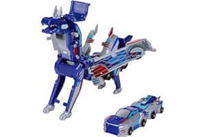 NPLSEO Magnetic Dragon Transforming Car Robot Toys, 2 In 1 Collision Transforming Dinosaur Car Toy, Transformation Cars with Crash and Transform Feature Party, Cars Toy For Boys Girls Birthday Gift (A.)