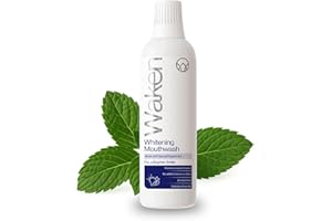 Waken Whitening Mouthwash, clinically Tested whitening Formula for up to 5 Shades Whiter Teeth, Prevents Enamel Stains, Alcohol-Free, Vegan, Recycled Packaging, Natural Peppermint Flavour, 500ml
