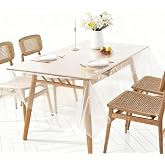 Transparent PVC Tablecloth 140 x 200 cm, Transparent Tablecloth Rectangular | Easy to clean, waterproof and oil-resistant, ca