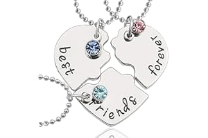 Gleamart Friendship Necklace Best Friends Pendant Necklace for Women