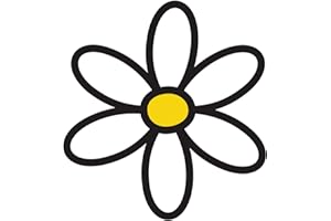 Autocollant marguerite blanche 60x80 mm.