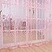 1M*2M Romantic Curtains Voile Tulle Flower Door Valances Panel Window Balcony for Home Decor (Pink)