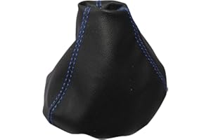 AERZETIX - Cuffia Soffietto - per Leva del Cambio - in Similpelle - pelle Nero con Cuciture Blu