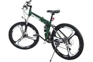 INNERBONSARL Vélo VTT 26 Pouces 21 Vitesses MTB Pliable VTT Unisexe Adulte Frein à Disque, Vélo pour Garçon, Fille, Femme et Homme-
