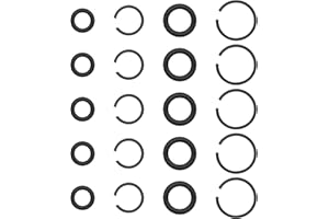 KOATUKYS 5 Sets 3/8" and 5 Sets 1/2" Impact Retaining Ring Wrench Socket Clip with O-Ring Fits Replacement Impact Wrench Square Drive Socket Retainer Ring